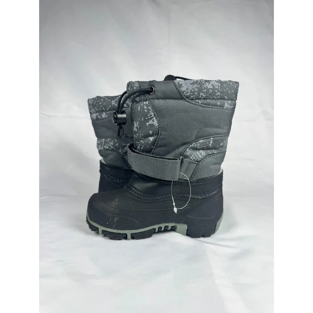 Storm Kidz 3101 Unisex Kids 8 Gray Camo Print Cold Weather Mid Calf Snow Boot